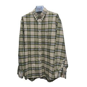 Nordstrom Mens 'Pure Stuff' Green Plaid Cotton Button-Up Shirt Size L